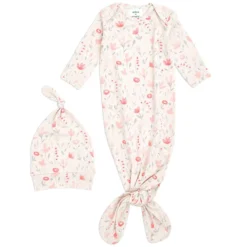 aden + anais Combinaison et Bonnet à Nouer Maille Confort Perennial - 0/3 Mois