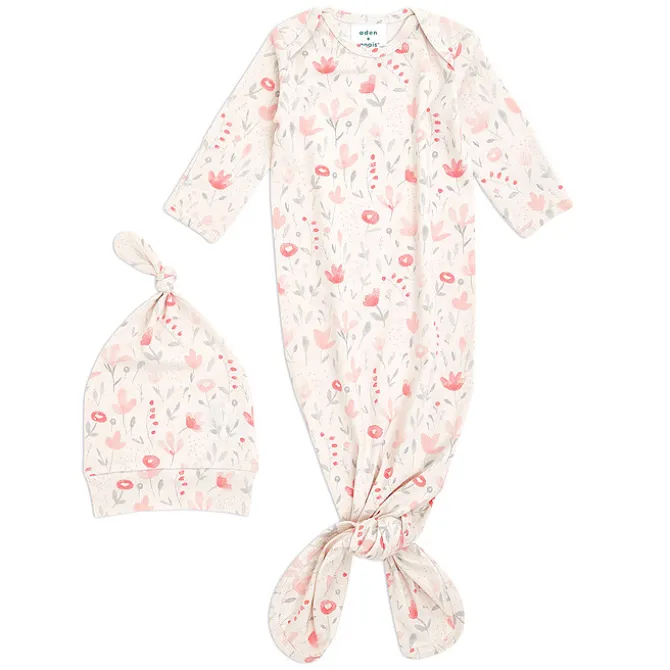 aden + anais Combinaison et Bonnet à Nouer Maille Confort Perennial - 0/3 Mois