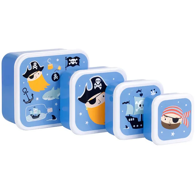 A Little Lovely Company Lot de 4 Boîtes à Goûter - Pirates