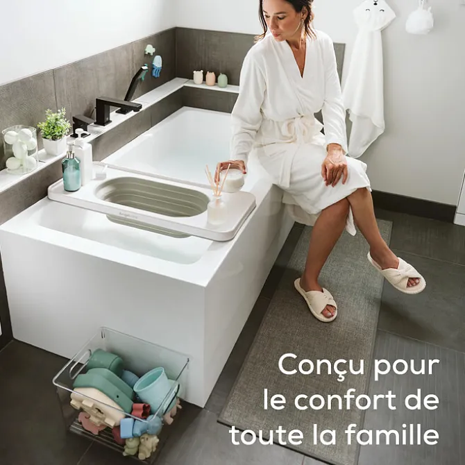 Angelcare Plateau de Bain avec Panier Extensible - Blanc