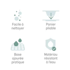 Angelcare Plateau de Bain avec Panier Extensible - Blanc