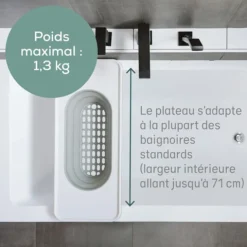 Angelcare Plateau de Bain avec Panier Extensible - Blanc