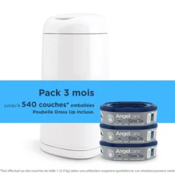 Angelcare Starter Pack Dress Up + 3 Recharges - Laquée Blanche