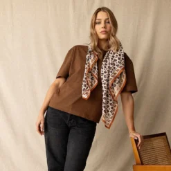 Apaches Big Foulard Dupatta Léopard - Rust