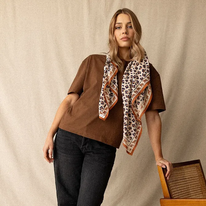 Apaches Big Foulard Dupatta Léopard - Rust