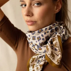 Apaches Big Foulard Dupatta Léopard - Macadamia