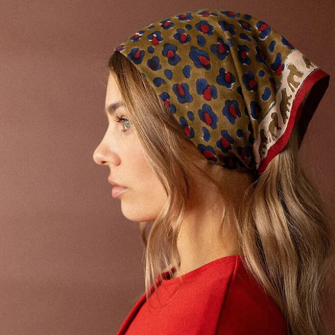Apaches Small Foulard Dupitta Léopard - Fire