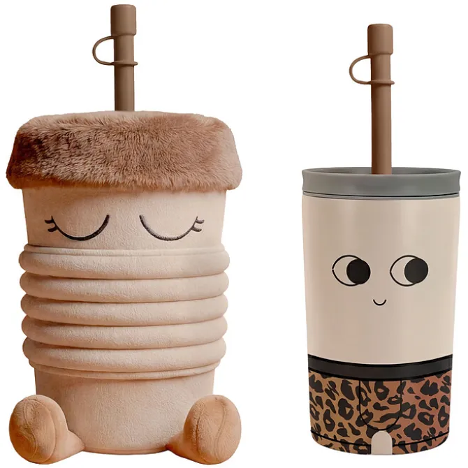 Asobu Mug Isotherme à Paille Peluche Fuzzie - Brewster le Café à Emporter