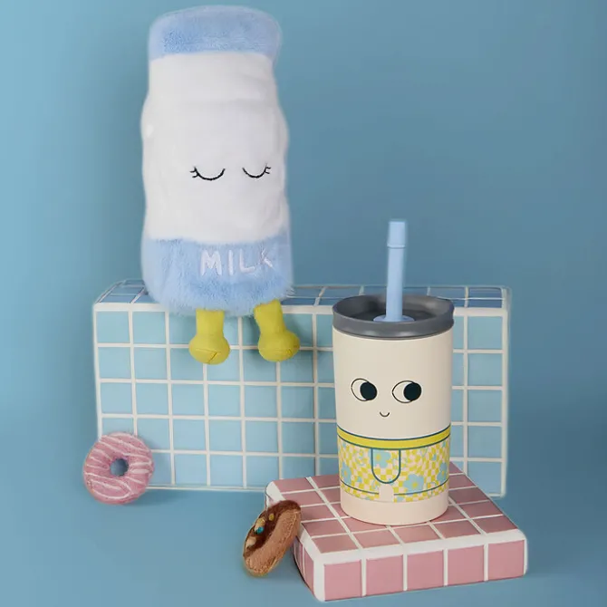 Asobu Mug Isotherme à Paille Peluche Fuzzie - Millie la Bouteille de Lait