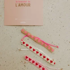 Atelier Wagram Bracelet en Perle Amour - Or et Rouge