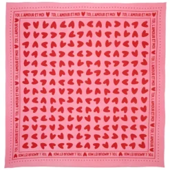 Atelier Wagram Foulard Adulte - Rose Coeurs Rouges
