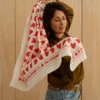 Atelier Wagram Foulard Adulte - Blanc Coeurs Rouges