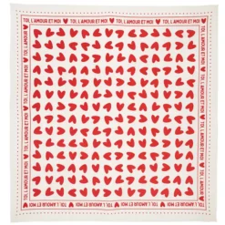 Atelier Wagram Foulard Adulte - Blanc Coeurs Rouges