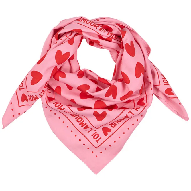 Atelier Wagram Foulard Enfant - Rose Coeurs Rouges