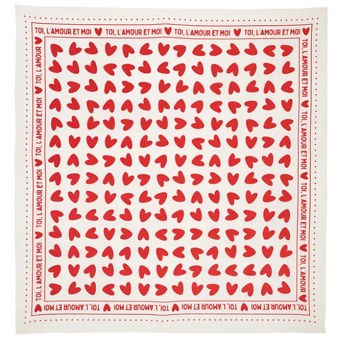 Atelier Wagram Foulard Enfant - Blanc Coeurs Rouges