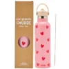 Atelier Wagram Gourde Inox Rose Coeurs Rouge - 600 ml