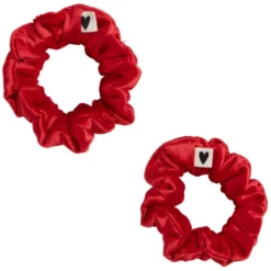 Atelier Wagram Lot de 2 Mini Chouchous - Velours Rouge Irisé