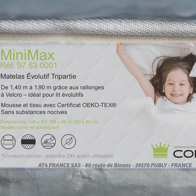 AT4 Matelas Extensible MINIMAX - 80 x 140-165-190 cm