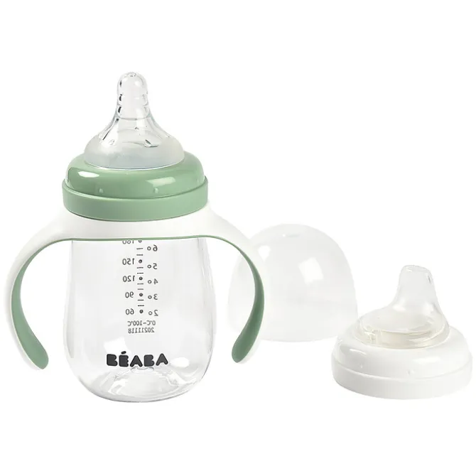 BÉABA Biberon 2-en-1 Sage Green - 210 ml