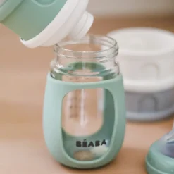 BÉABA Boite Doseuse Empilable - Cotton White & Sage Green