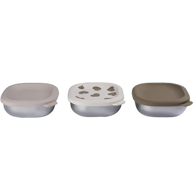 BÉABA Lot de 3 Boîtes Repas Inox Multi-usage Big Love - 250 ml