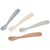 BÉABA Lot de 4 Cuillères 1er Âge Silicone - Natural