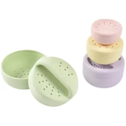 BÉABA Lot de 4 Jouets de Bain Silicone - Menthe au Lait Multi Couleurs