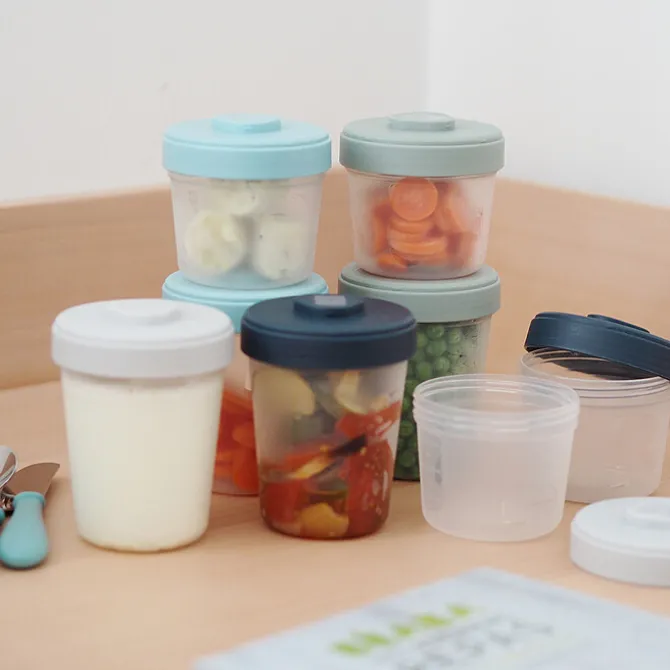 BÉABA Lot de 8 Portions Clip 2ème Âge 150 et 250 ml - Multicolore