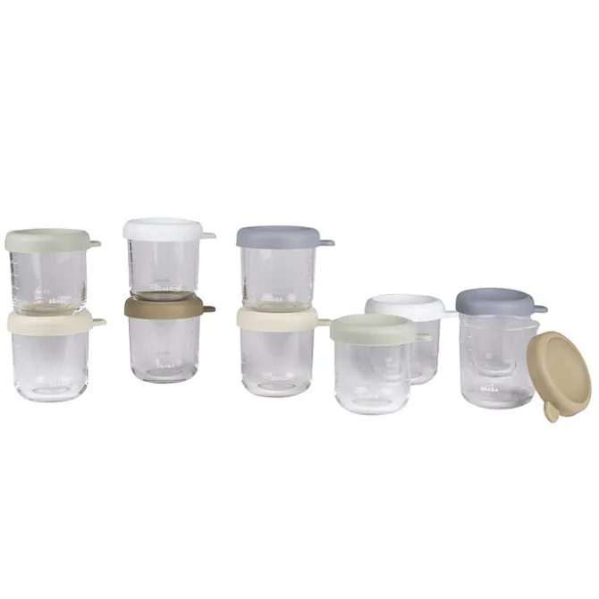 BÉABA Lot de 10 Portions Verre 250 ml - Natural Color Mix