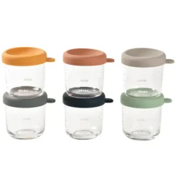 BÉABA Lot de 6 Portions Verre 250 ml - Sunrise Color Mix