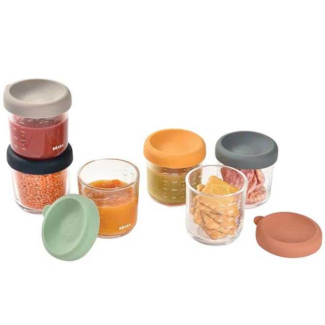 BÉABA Lot de 6 Portions Verre 250 ml - Sunrise Color Mix