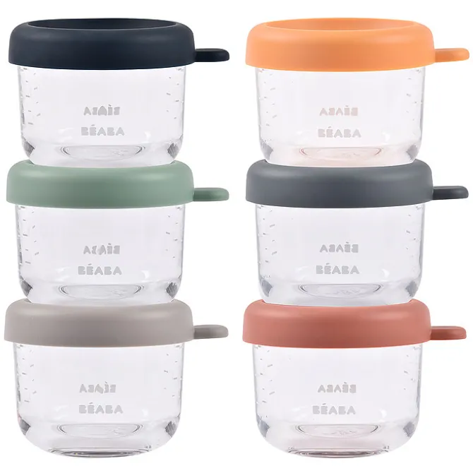 BÉABA Lot de 6 Portions Verre 150 ml - Sunrise Color Mix