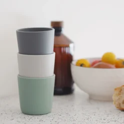 BÉABA Lot de 3 Verres Silicone - Grey Sage & Velvet