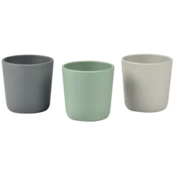 BÉABA Lot de 3 Verres Silicone - Grey Sage & Velvet