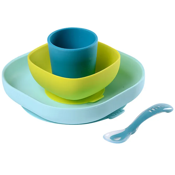 BÉABA Set de Vaisselle 4 Pièces - Blue