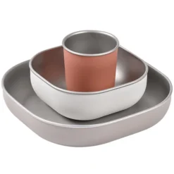 BÉABA Set de Vaisselle 3 Pièces en Inox - Terracotta