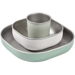 BÉABA Set de Vaisselle 3 Pièces en Inox - Sage Green