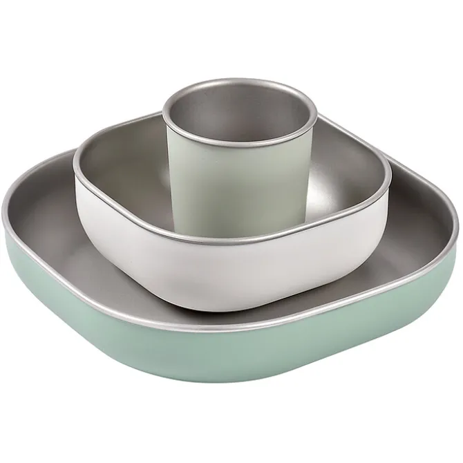 BÉABA Set de Vaisselle 3 Pièces en Inox - Sage Green