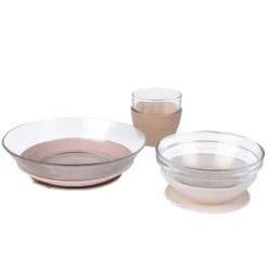 BÉABA Set de Vaisselle Verre 3 Pièces - Cotton Candy