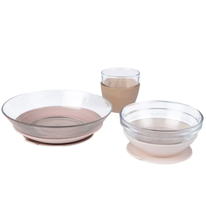 BÉABA Set de Vaisselle Verre 3 Pièces - Cotton Candy