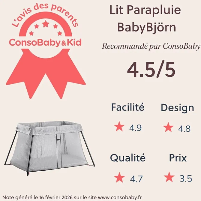 BabyBjörn Lit Parapluie Light - Argent