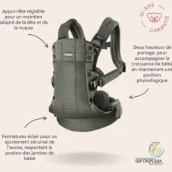 BabyBjörn Porte-bébé Harmony 3D Mesh - Vert Foncé