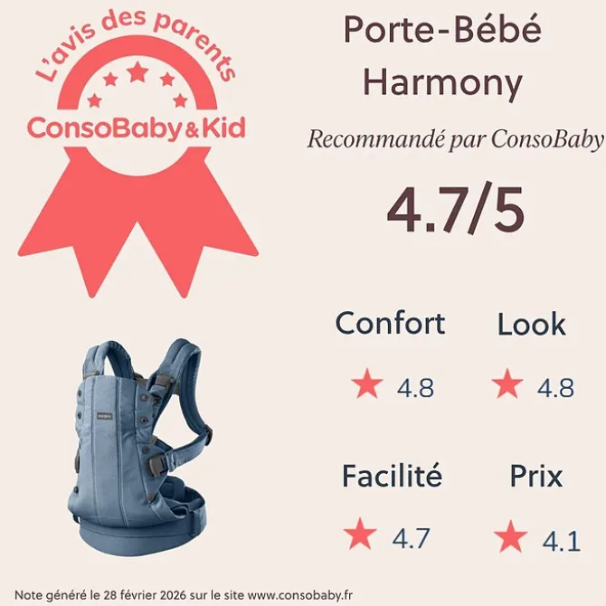 BabyBjörn Porte-bébé Harmony Tissé Chiné - Bleu