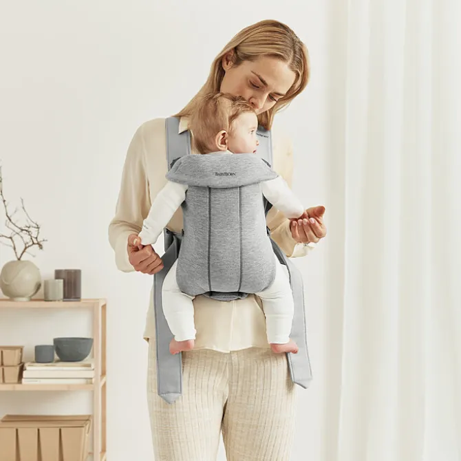 BabyBjörn Porte-bébé Mini 3D Jersey - Gris Clair