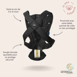 BabyBjörn Porte-bébé Mini 3D Jersey - Gris Charbon