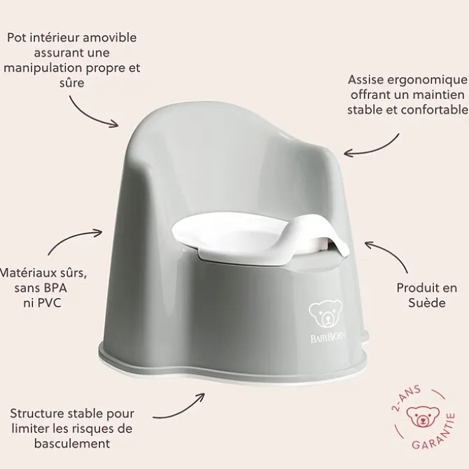 BabyBjörn Pot Fauteuil - Gris et Blanc