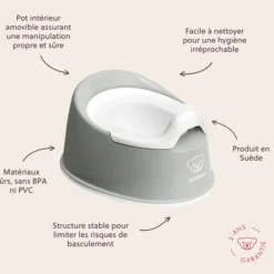 BabyBjörn Pot Smart - Gris et Blanc