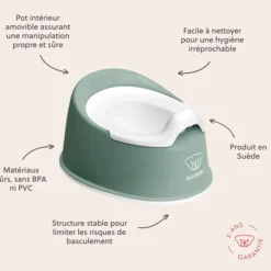 BabyBjörn Pot Smart - Vert Profond et Blanc