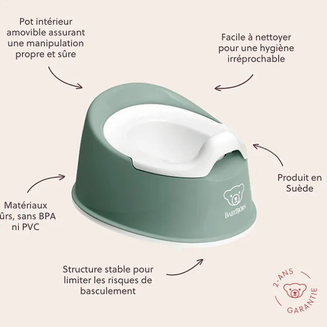 BabyBjörn Pot Smart - Vert Profond et Blanc