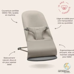 BabyBjörn Transat Bliss Jersey 3D - Gris Sable